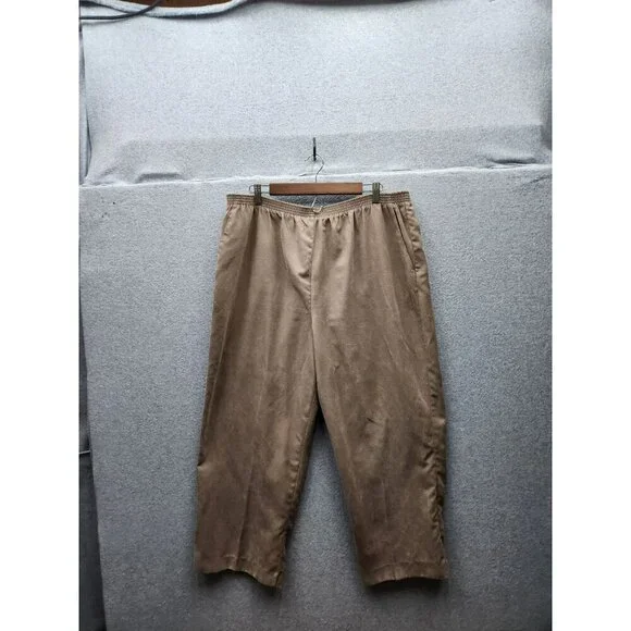 Alfred Dunner Womens Embroidered Tan Jacket & Elastic Waist Pants Set Size 20 Co - Picture 7 of 9